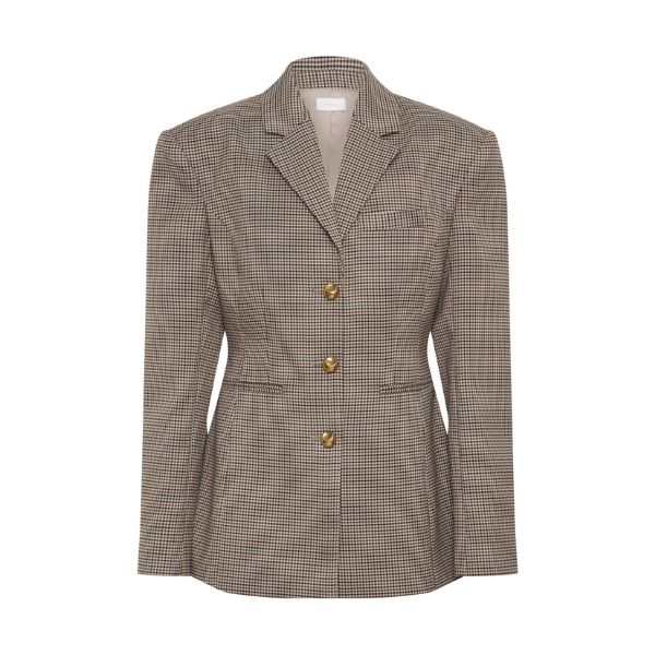 Meshki Mila Shaped Blazer – Tan Check, ₹22,054 approx. 