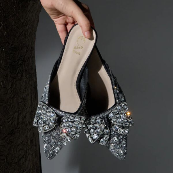 Cai Sparkly Black Mule Heels, ₹5,599 