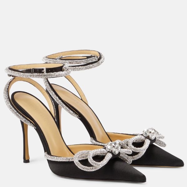 Mach & Mach Double Bow embellished Satin Pumps, ₹89,277 