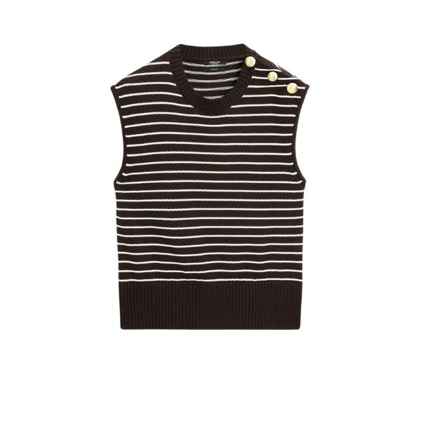 Massimo Dutti Striped Vest with Button Details, ₹6,450 