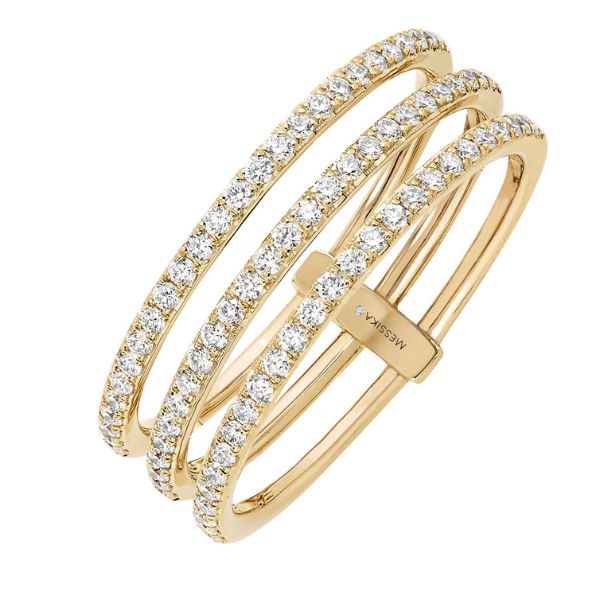 Messika 3 Rows Gold Diamond Ring, ₹3,01,000 