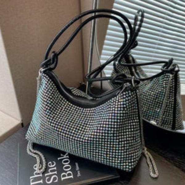 Mini Wesst Audrey Silver Rhinestone Clutch, ₹4,000