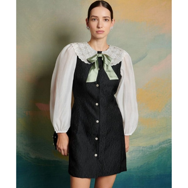 Sister Jane Black Dusk Jacquard Mini Dress, ₹11,999