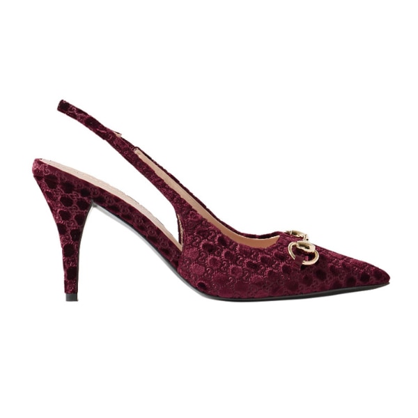 Gucci Erin Horsebit-Embellished Devore Velvet Slingback Pumps, ₹92,999 approx.