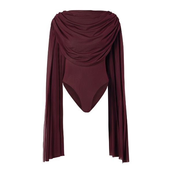 Maygel Coronel Burano Cape-Effect Draped Stretch-Jersey Bodysuit, ₹35,174 approx.