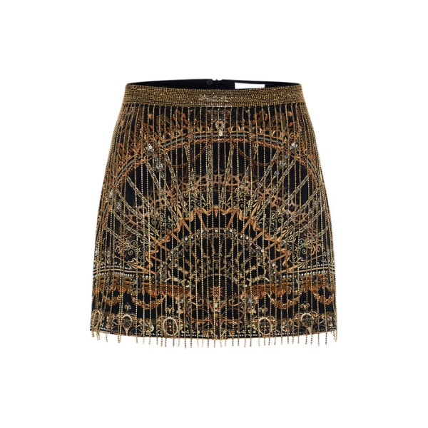 Camilla Crystal Fringe Mini Skirt Masked At Moonlight, ₹73,802 approx.