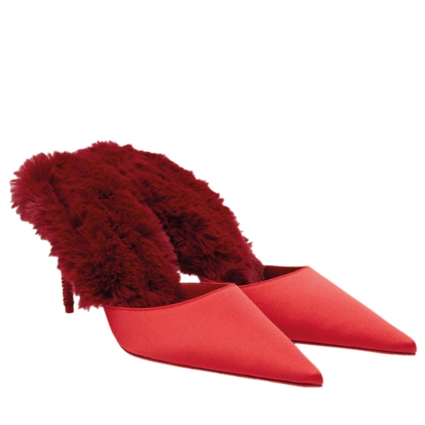 KM Fur Crepe Satin Mules, Christian Louboutin, ₹87,828 approx. 