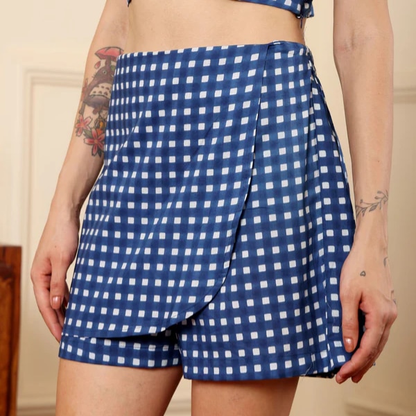 Quince Ghingham Blue Skorts, ₹1,590