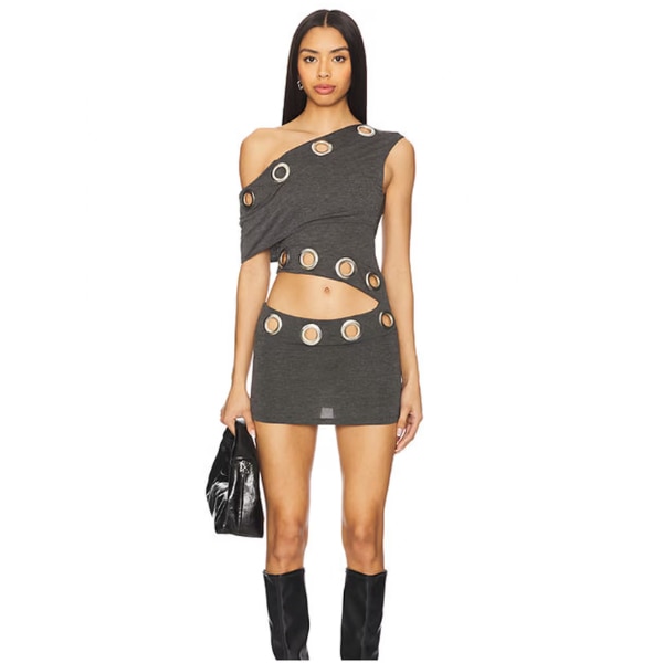 Jaded London Asymmetric Eyelet Dress,₹18,999