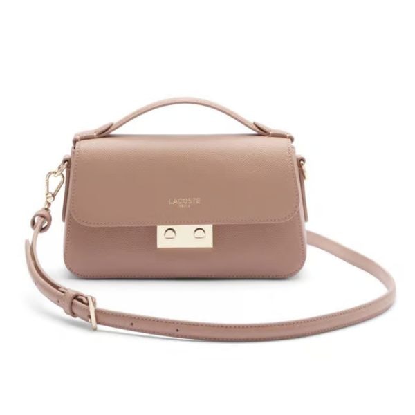 Lacoste Pink Champs-elysees Textured Medium Leather Cross Body Bag, ₹21,150    