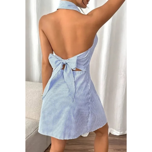 Newme Blue Striped Backless Mini Dress, ₹1,399