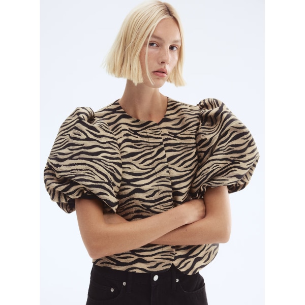 H&M Balloon-Sleeved Blouse, ₹3,999