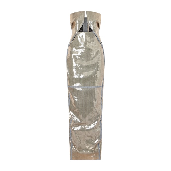 Rick Owens Strapless Cutout Sequined Denim Gown, ₹2,00,000 approx.