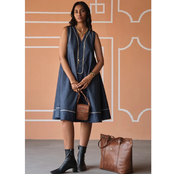 October Denim Short-Dress Bias, ₹5,000
