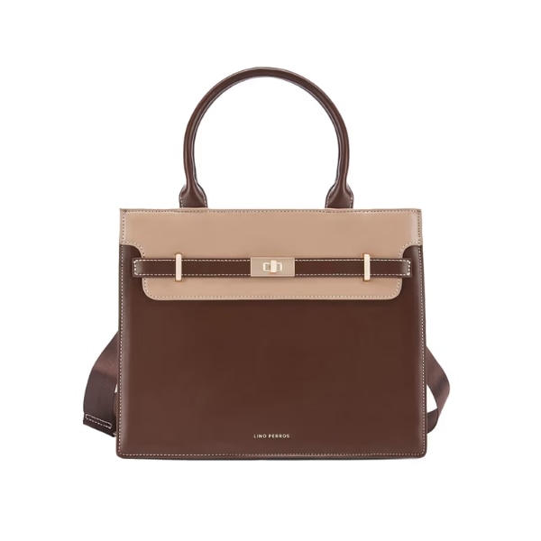 Lino Perros Monroe Sable Women Colourblocked Structured Satchel, ₹4,995