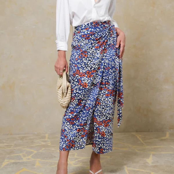 Mimosa Printed Midi Wrap Skirt, ₹2,350