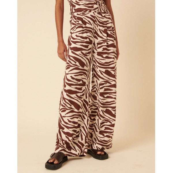 Nobody's Child Brown Zebra Print Jerrow Trousers, ₹14,500