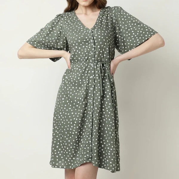 Vero Moda Green Polka Dot Dress, ₹2,999