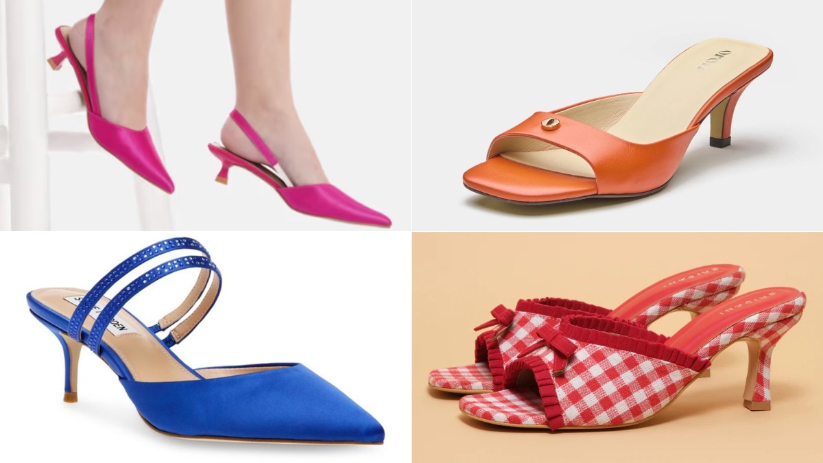 These colourful kitten heels are the easiest way to make a basic outfit look fun