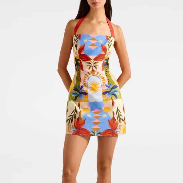 Forever New Keely Halter Neck Linen Mini Dress, ₹8,800