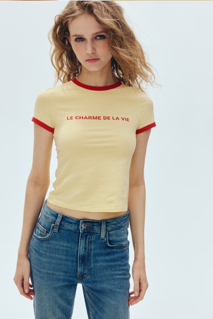 H&M Fitted Cotton Tee, ₹899