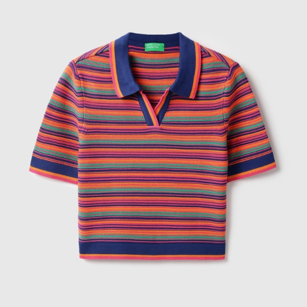 United Colors of Benetton Johny Collar Striped T-Shirt, ₹2,999