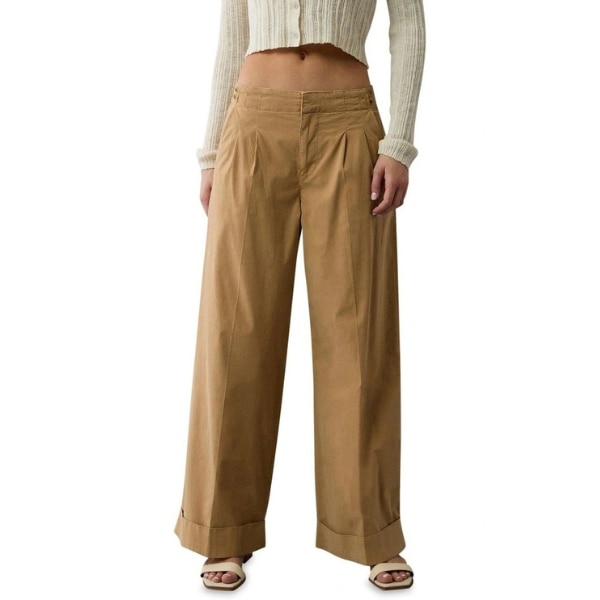 American Eagle Women Brown High-Waisted Poplin Pull-On Pant, ₹5,266