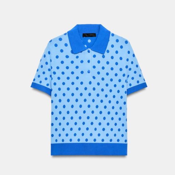 Zara Polka Dot Knit Polo Shirt, ₹2,350