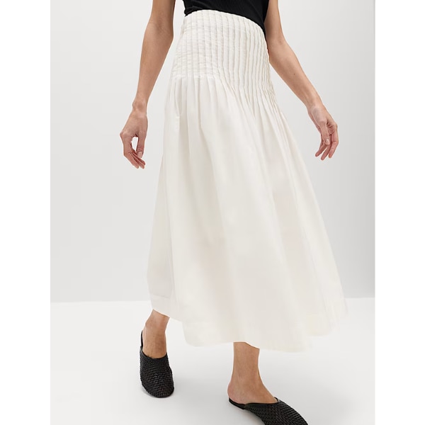 M&S Pure Cotton Pleated Midi A-Line Skirt, ₹3,499