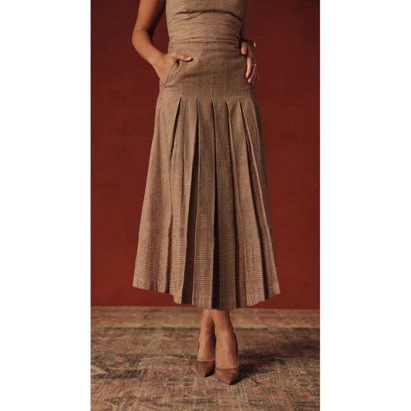 Sage by Mala Galles Box-Pleat Skirt, ₹3,500