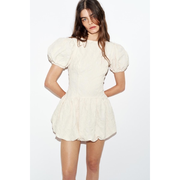 Zara Short Jacquard Balloon Dress, ₹4,350