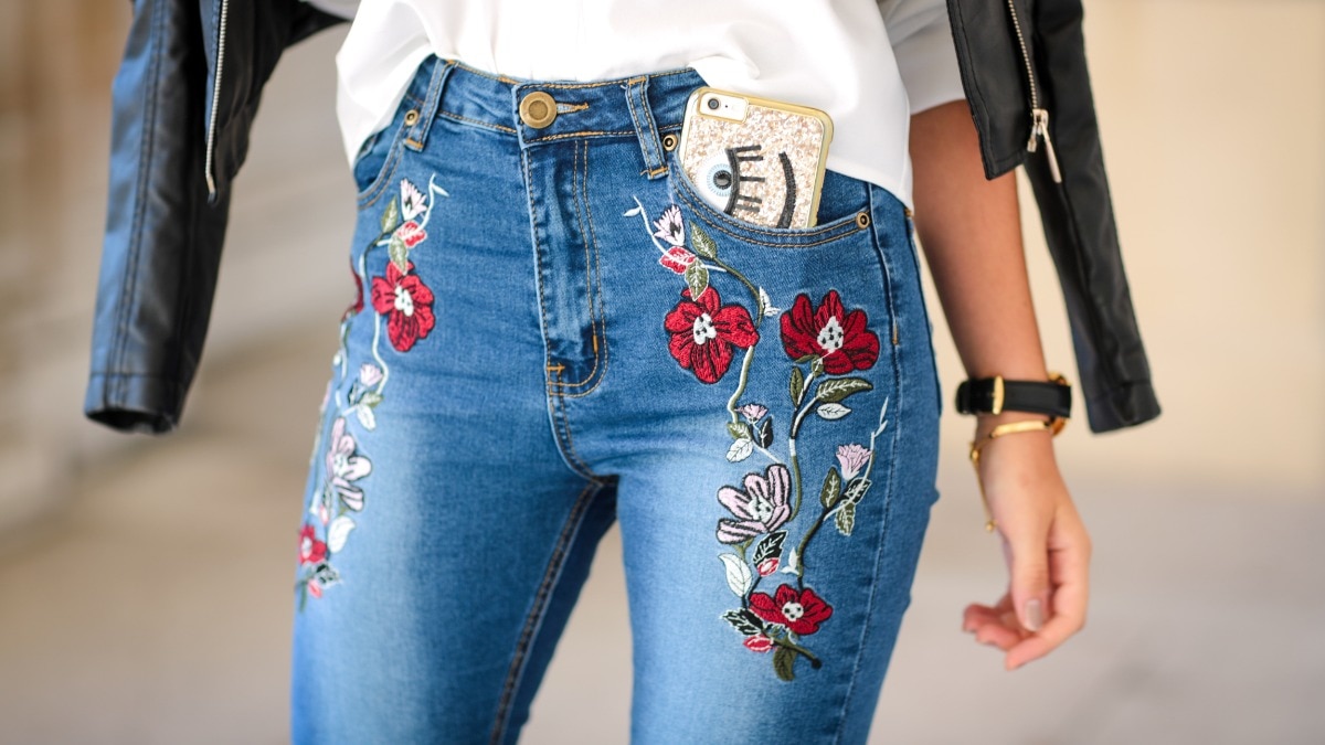 Embroidered jeans