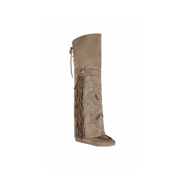 Azelea Wang, Edmund-Brown Flat Moccasin Boot, ₹12,141 approx.