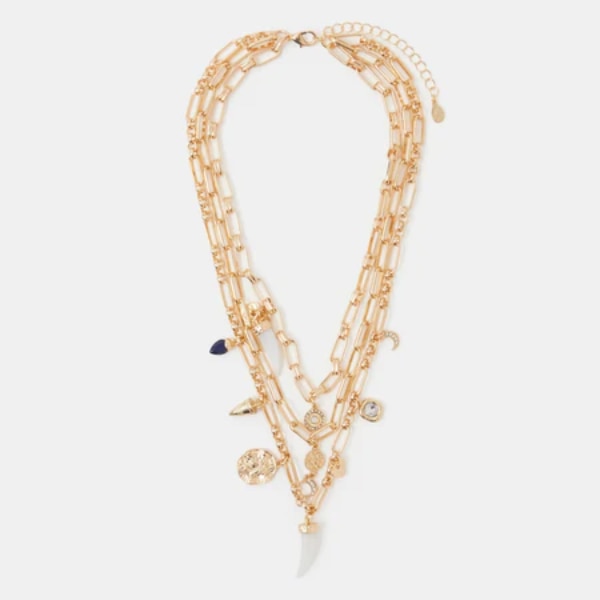Accessorize London Charm Paper Clip Layered Necklace, ₹4,295