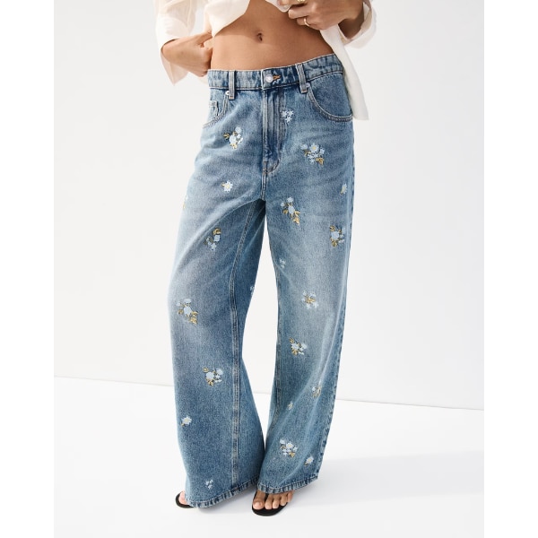 Mango Flower-Embroidered Straight-Fit Jeans, ₹5,990