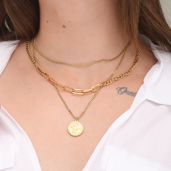 Palmonas Penny Elizabeth Three Layer Necklace, ₹4,454