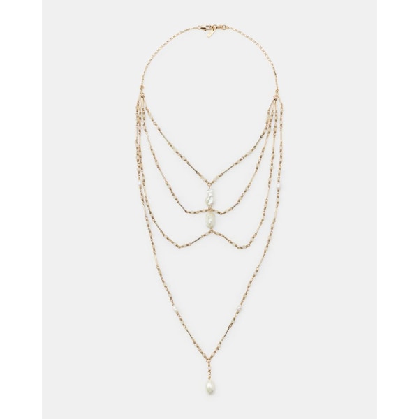 Zara Combined Faux Pearl Cascade Necklace, ₹2,050