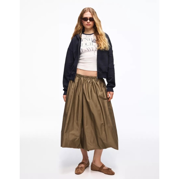 Bershka Bubble Midi Skirt, ₹2,950