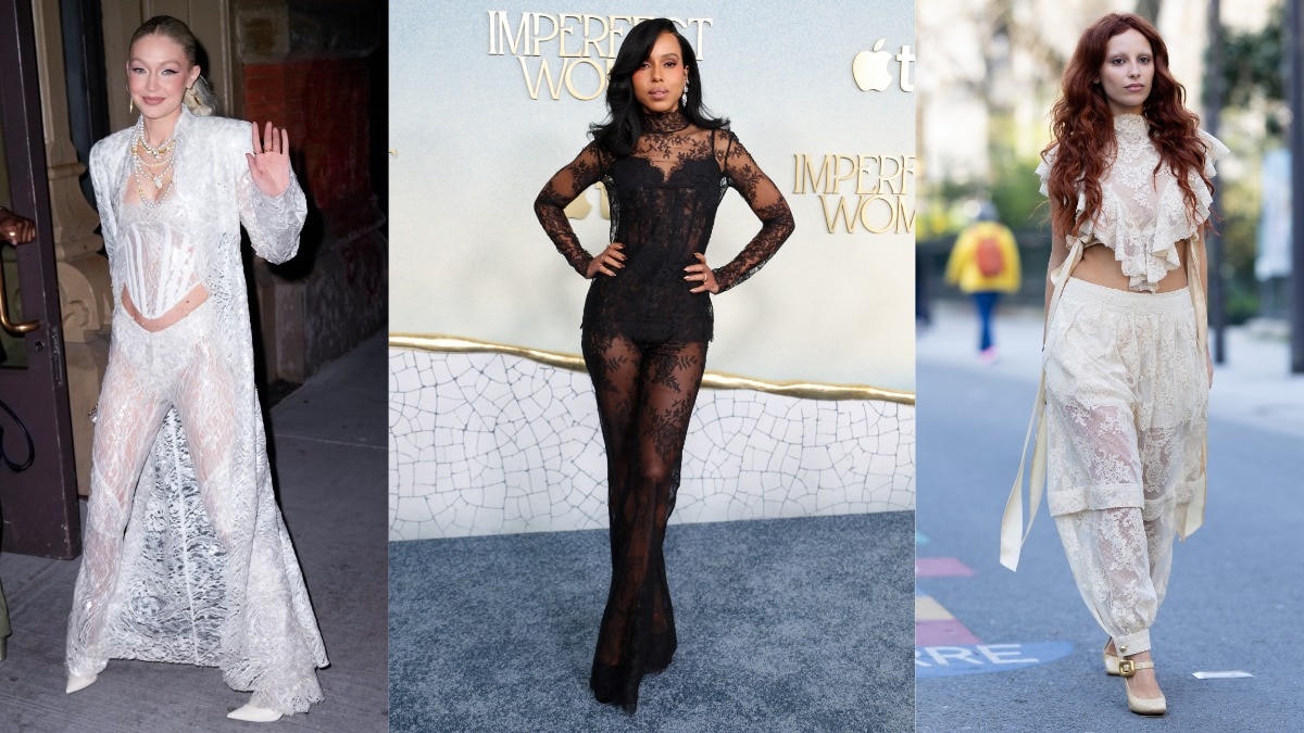 These lace pants are officially cooler than your basic trousers