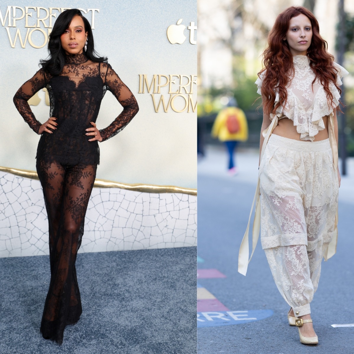 These lace pants are officially cooler than your basic trousers