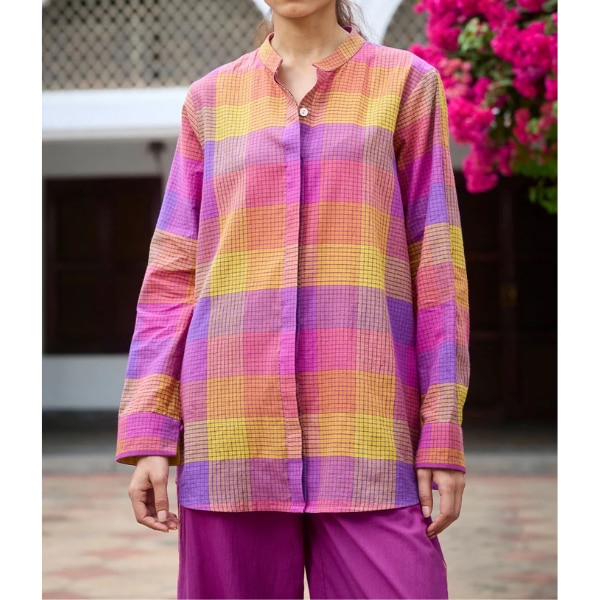 Dressfolk Spectrum Play Multicolour Checked Cotton Shirt, ₹4,600