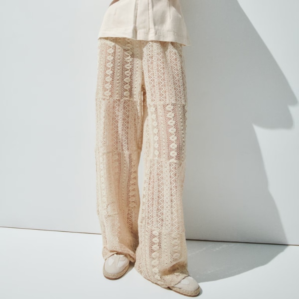 H&M Lace Drawstring Trousers, ₹2,299