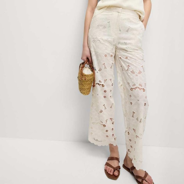 Marks & Spencer Lace Wide Leg Trousers, ₹4,999
