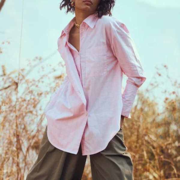 Unrush Atelier Cotton Shirt In Pink Checks, ₹5,250