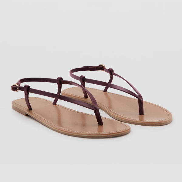 Mango Leather Sandals with a Wide Strap, ₹4,290