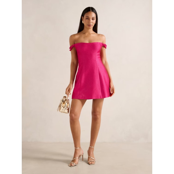 Forever New Mandy Bardot Ruffle Mini Dress, ₹9,800