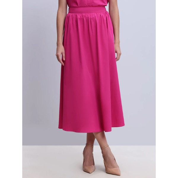 Vero Moda Fuchsia Pink Midi Skirt, ₹3,499