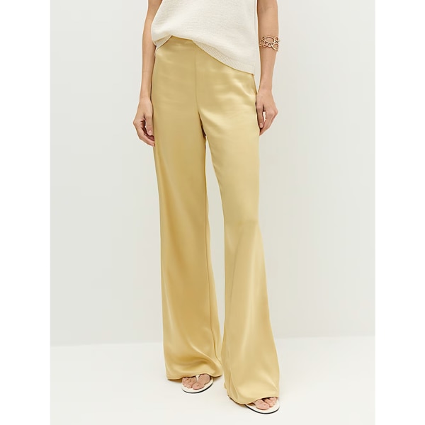 Marks & Spencer Satin Flared Trousers, ₹2,999