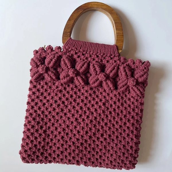 The Yarn Story Macrame Bag - Grape, ₹5,500