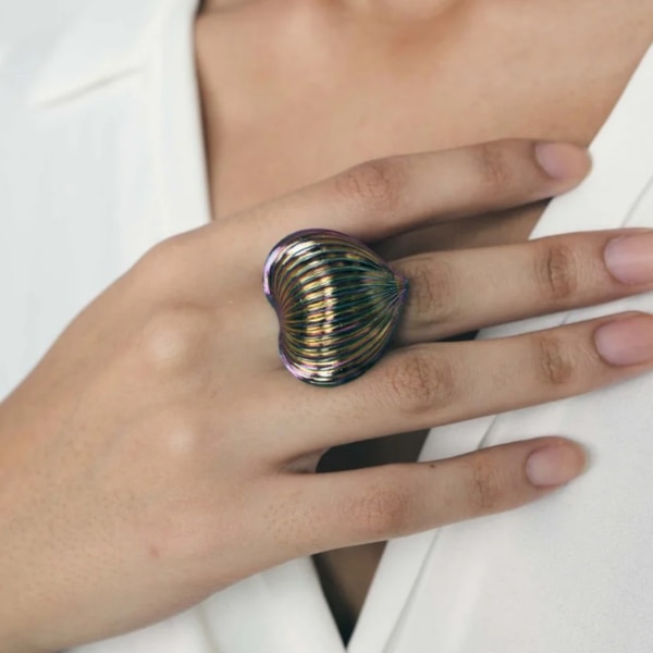 Amama Auryn Love Ring In Iridescent, ₹3,200